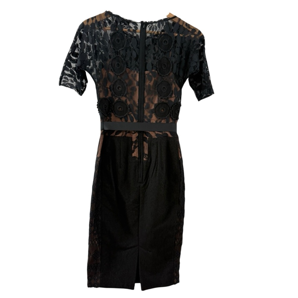 Beguile by Byron Lars Anthropologie Carrisima Black Lace Sheath Dress Size 0 - Picture 5 of 12